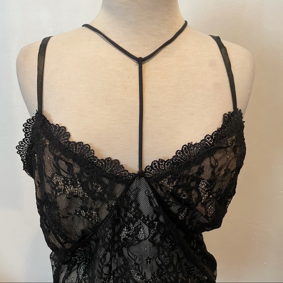 COC Black Lace Tank Stretch Lingerie Sexy Top 2 3X - Picture 7 of 10